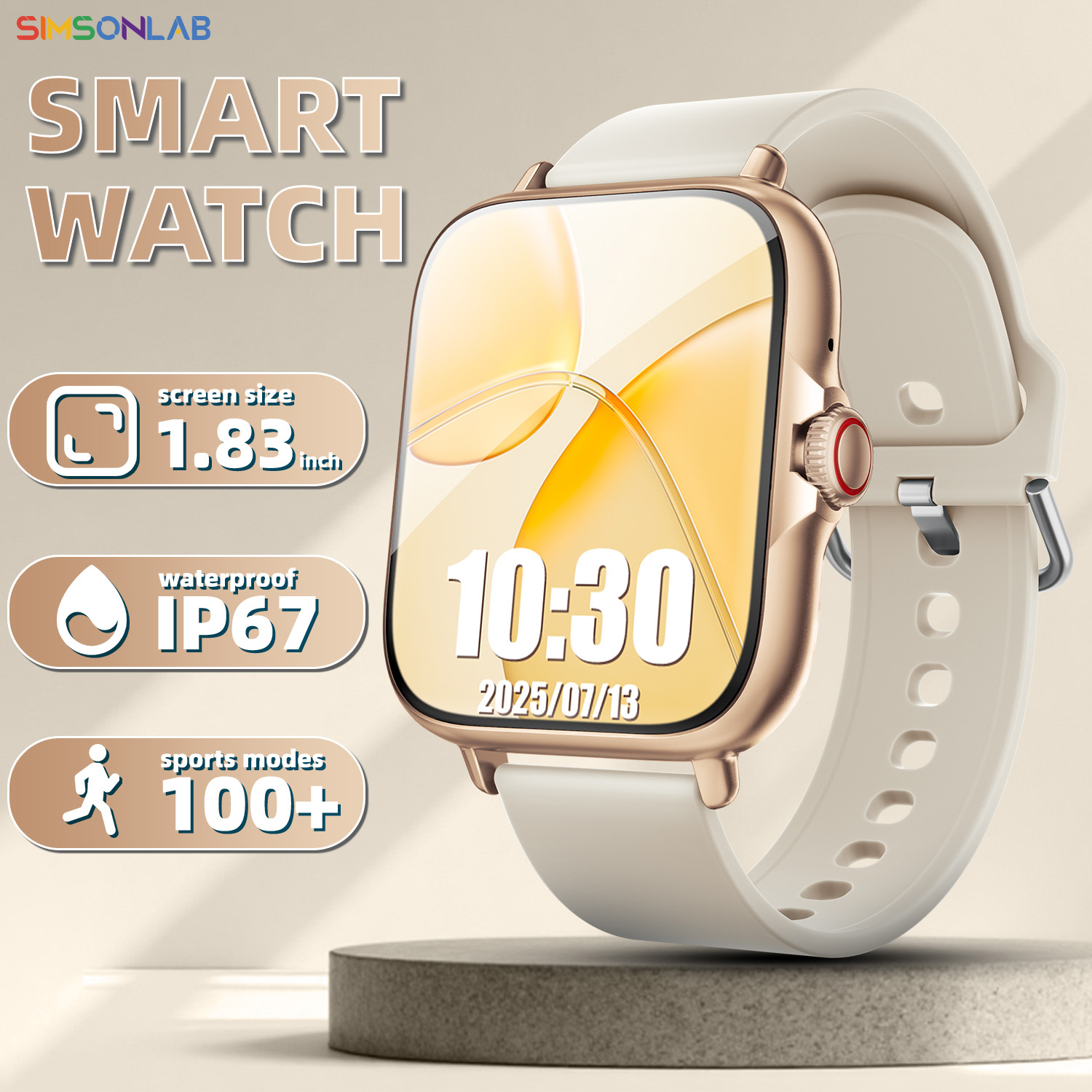 Smartwatch Watches Gift For Women - ใหม่สมาร์ทวอทช์ 2026 โทรผ่านบลูทูธ 1.83 นิ้วหน้าจอแสดงผลการตรวจสอบสุขภาพผู้ชายผู้หญิงสมาร์ทวอทช์สำหรับแอนดรอยด์และไอโอเอสของขวัญ