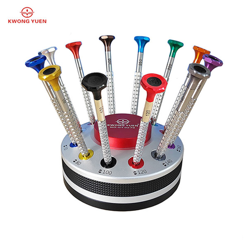 Watchmaker Screwdriver - ชุดไขควงความแม่นยำสูง KWONG 12 ชิ้น แบบกันลื่น พร้อมหัวบอลแบร์ริง
