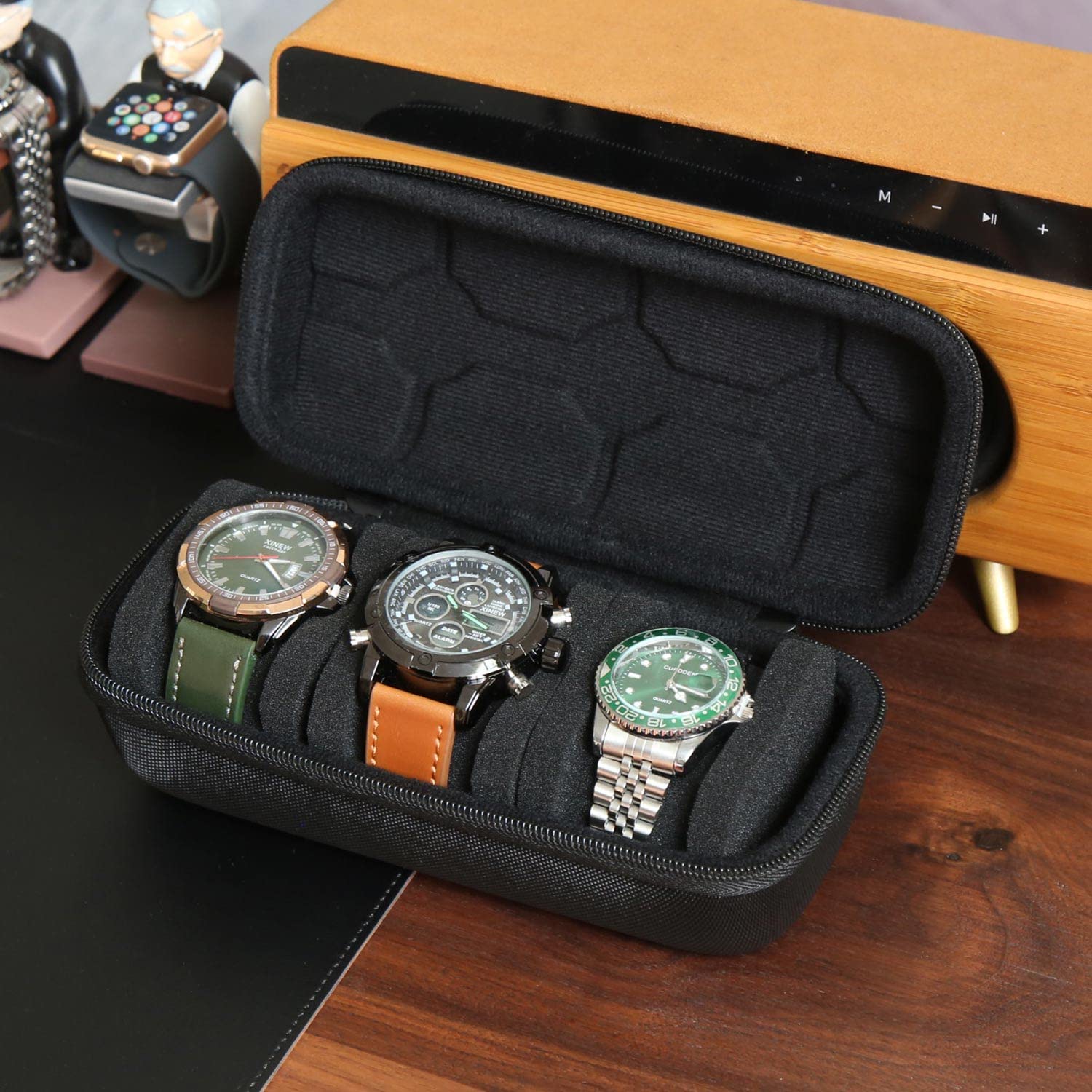 Smartwatch Watches For Women Smart - กล่องใส่นาฬิกาสําหรับผู้ชายหรือผู้หญิง,นาฬิกากระเป๋าเดินทางแบบพกพานาฬิกาผู้ถือจอแสดงผลสําหรับนาฬิกาข้อมือและนาฬิกาสมาร์ท