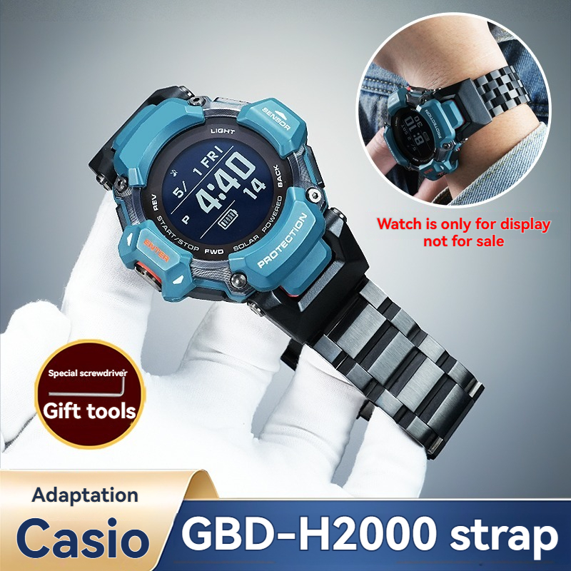 Casio Watches Smartwatch - สำหรับสายนาฬิกาสแตนเลสคาสิโอ จี-ช็อค GBD-H2000 | สายโลหะแบบปรับปรุงคุณภาพพรีเมียมสำหรับอุปกรณ์เสริมนาฬิกาอัจฉริยะ G-Squad