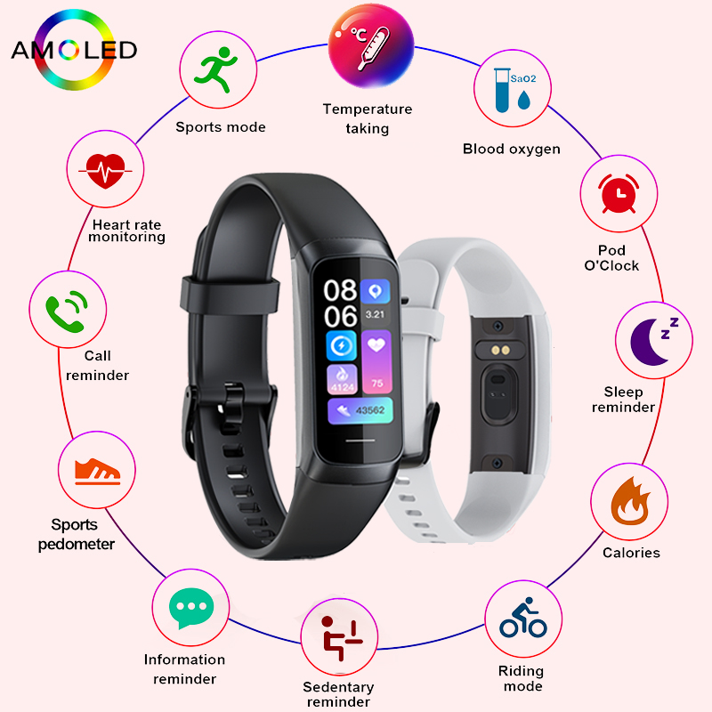 Smartwatch Health Watches For Men - สมาร์ทวอทช์ LIGE หน้าจอ AMOLED 1.1 นิ้ว