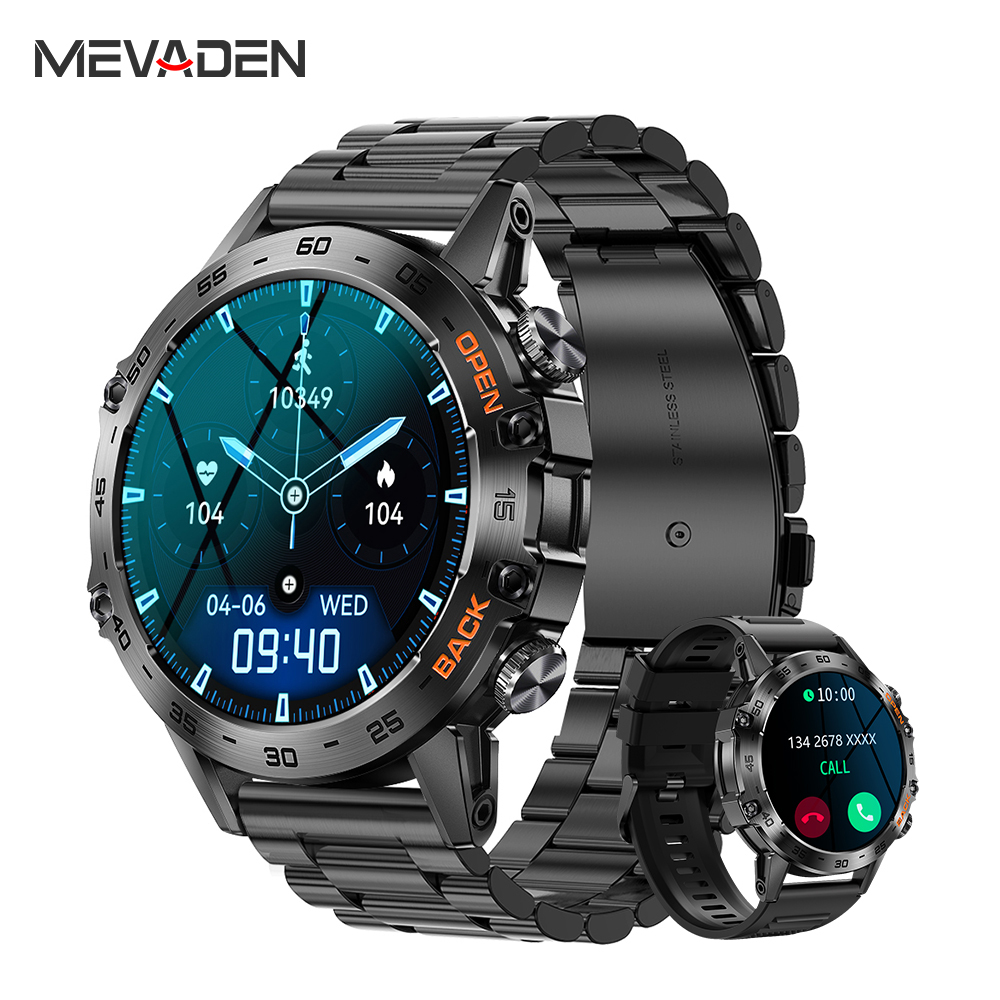 Smartwatch Health Watches For Men - นาฬิกาสมาร์ทวอทช์ MEVADEN Steel ขนาด 1.39 นิ้ว