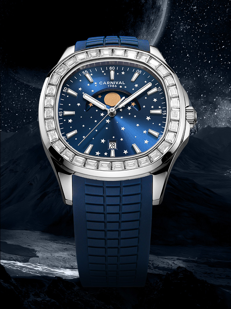 Smartwatch Casual Watches For Men - สวิตเซอร์แลนด์ รอนดา ควอตซ์ คาร์นิวัลนาฬิกาสำหรับผู้ชายแซฟไฟร์ เอชดี ลูมินัส
