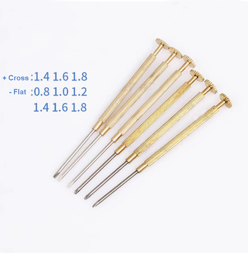 Watchmaker Screwdriver - ไขควงปากแบนโลหะขนาดเล็กสําหรับเครื่องมือซ่อมนาฬิกา Rolex ถอดติดตั้งสกรูชุดช่างซ่อมนาฬิกาข้ามและแบน