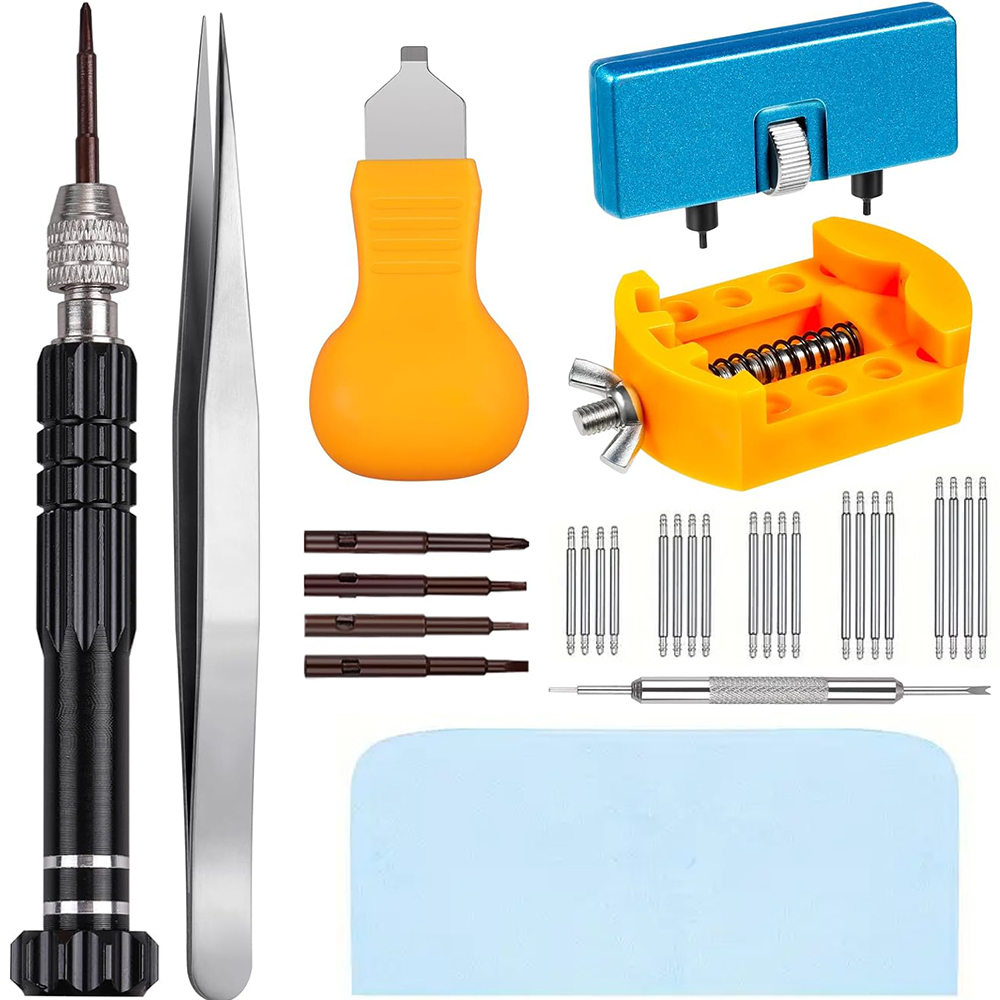 Watchmaker Screwdriver - ชุดเปลี่ยนแบตเตอรี่นาฬิกา32ชิ้นกล่องไขควงที่เปิดแหวนเปลี่ยนที่ยึดสปริงบาร์เครื่องมือแหนบ
