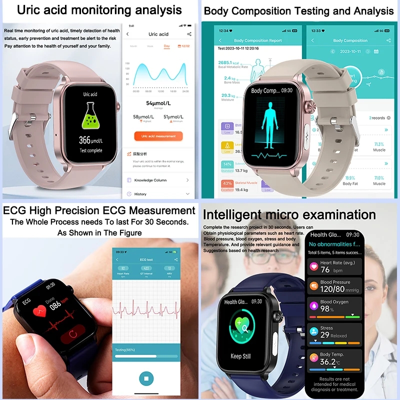 สมาร์ทวอทช์เพื่อสุขภาพรุ่นใหม่ - Smartwatch Health Watches For Men บทวิจารณ์และราคา