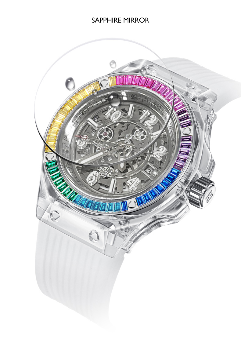 HANBORO นาฬิกาอัตโนมัติสำหรับผ - Skeleton Mechanical Watch บทวิจารณ์และราคา
