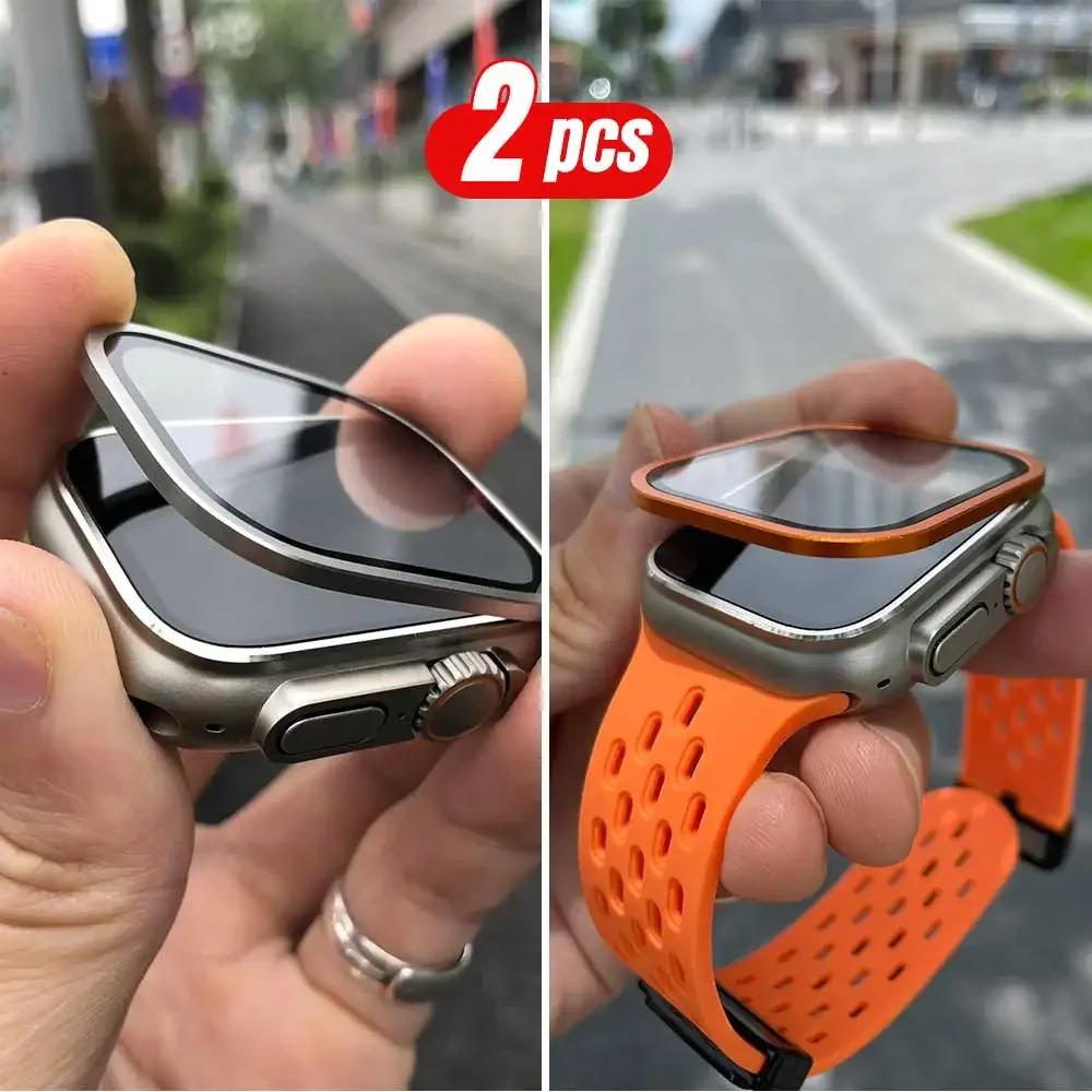 กรอบโลหะไทเทเนียม 2 ชิ้นสําหรั - Smartwatch Watches Gift For Women บทวิจารณ์และราคา