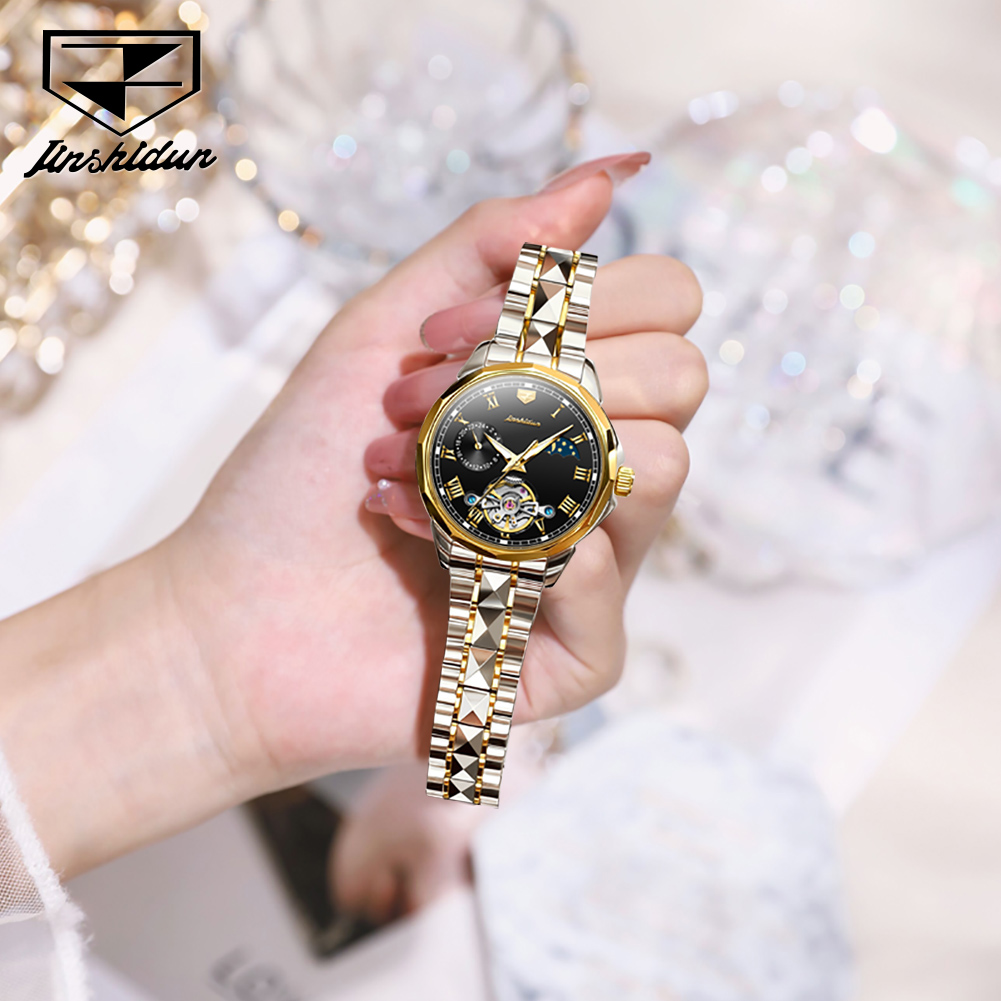 JSDUN 8937 นาฬิกาผู้หญิงนาฬิกา - Skeleton Mechanical Watch บทวิจารณ์และราคา