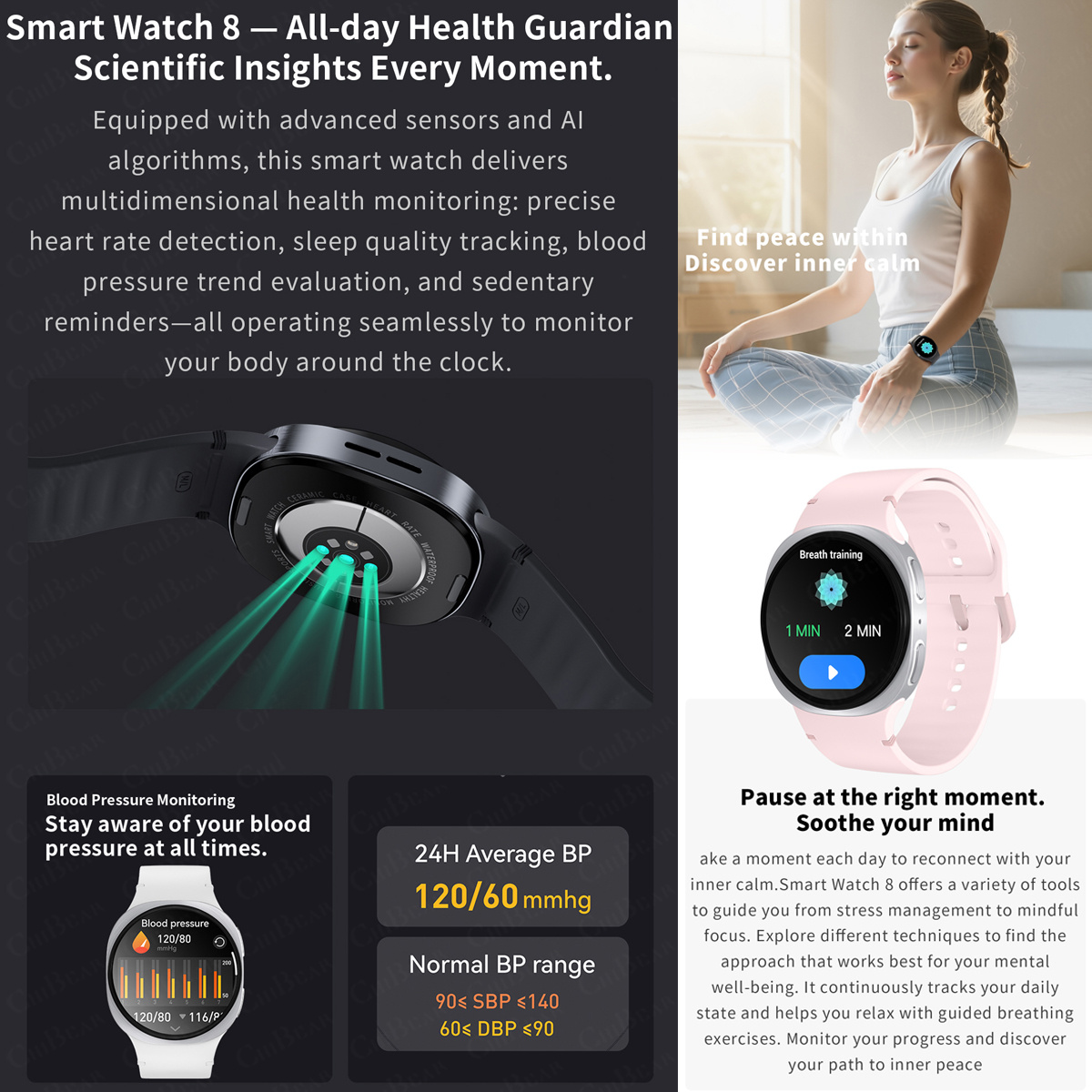 2026 นาฬิกาใหม่ 8 มินิ GPS ติด - Smartwatch Health Watches For Men บทวิจารณ์และราคา