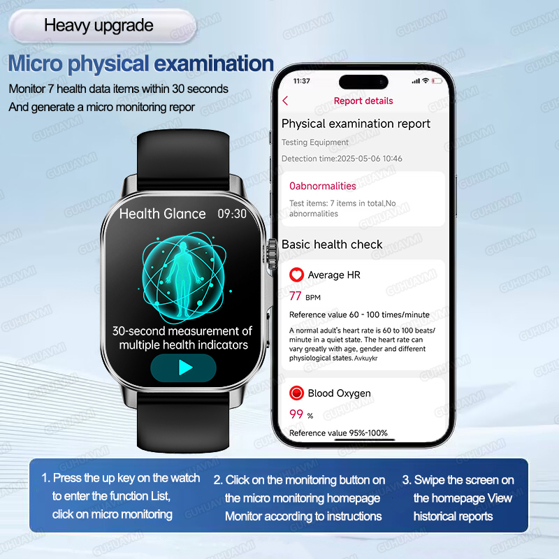 สมาร์ทวอทช์อัจฉริยะ AI แพทย์ด้ - Smartwatch Health Watches For Men บทวิจารณ์และราคา