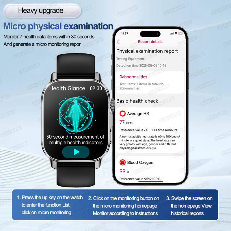 สมาร์ทวอทช์วิเคราะห์อารมณ์สำหร - Smartwatch Health Watches For Men บทวิจารณ์และราคา