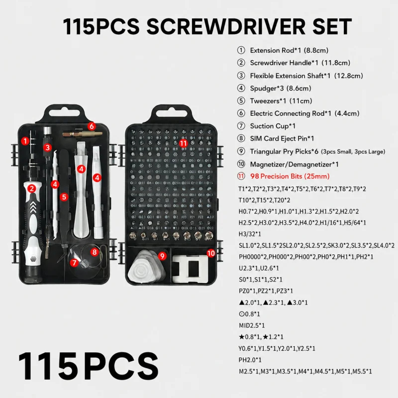 ชุดไขควงแม่เหล็กพกพา 115 in 1  - Watchmaker Screwdriver บทวิจารณ์และราคา