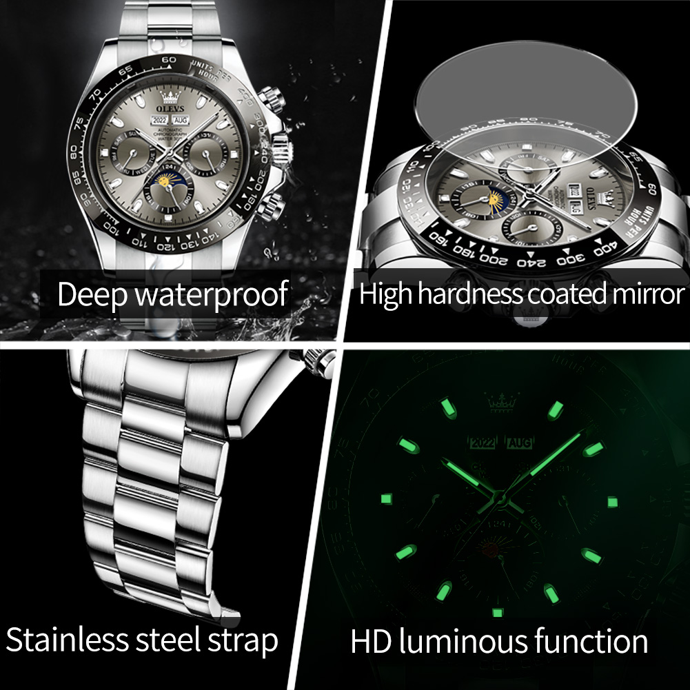 OLEVS 6654 Luxury Mens นาฬิกา  - Omega Watch Seamaster บทวิจารณ์และราคา