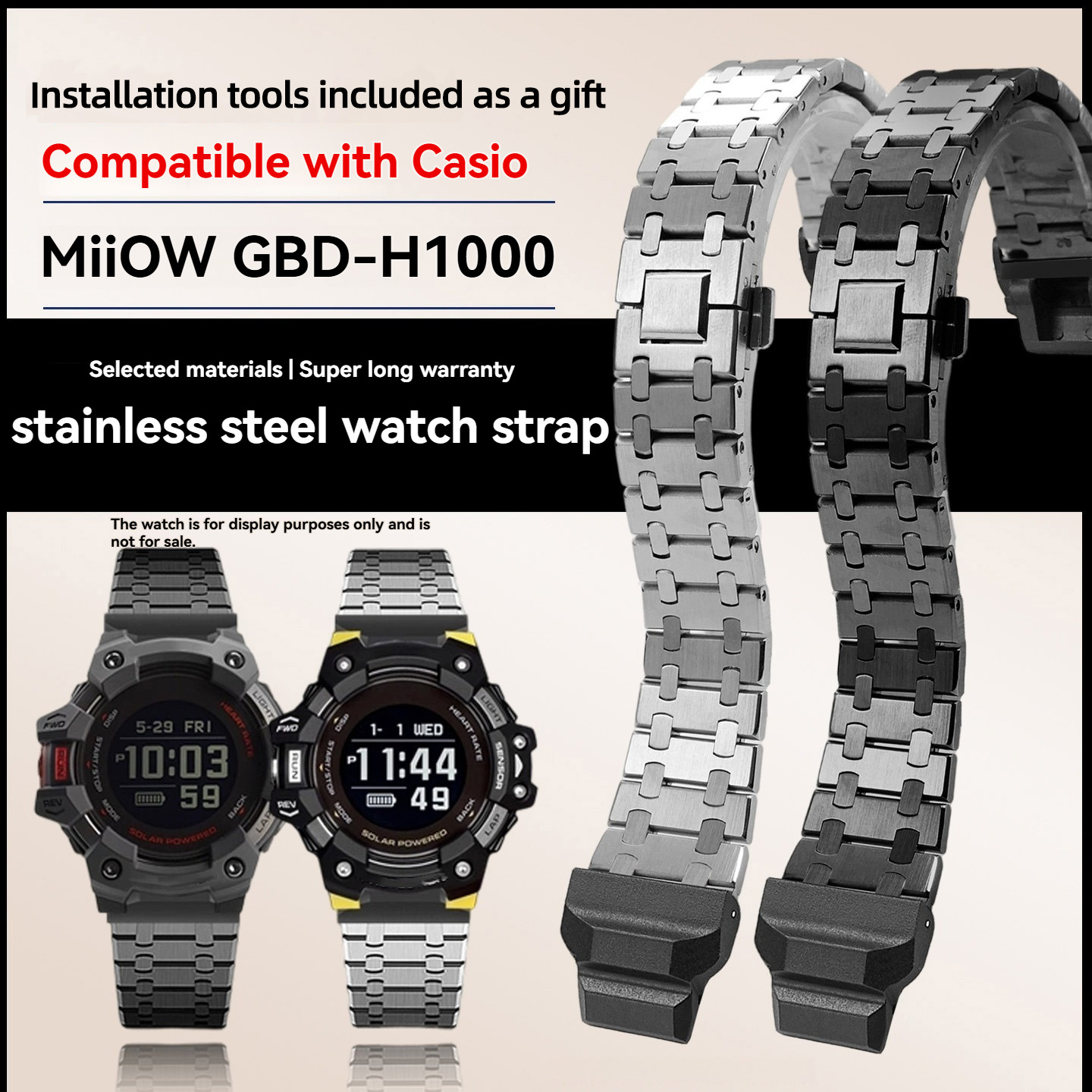 สายนาฬิกาโลหะสแตนเลสแบบดัดแปลง - Casio Watches Smartwatch บทวิจารณ์และราคา