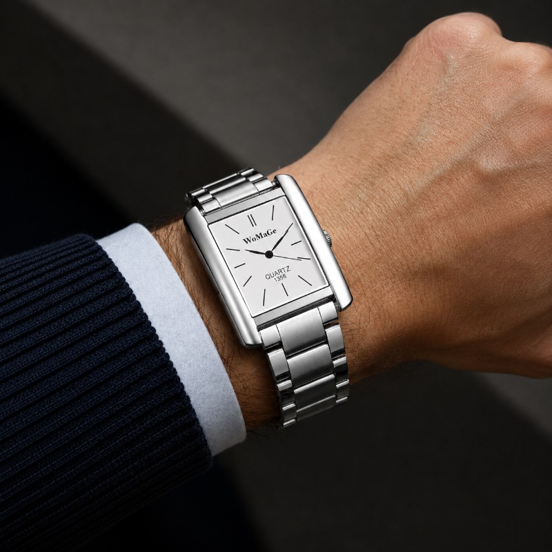 นาฬิกาข้อมือผู้ชายสแตนเลสสตีลส - Smartwatch Casual Watches For Men บทวิจารณ์และราคา