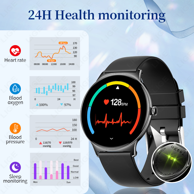 LIGE นาฬิกาสมาร์ทแฟชั่นบางเฉีย - Smartwatch Watches Gift For Women บทวิจารณ์และราคา